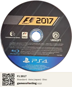 F1 2017 PlayStation 4, Asia disc