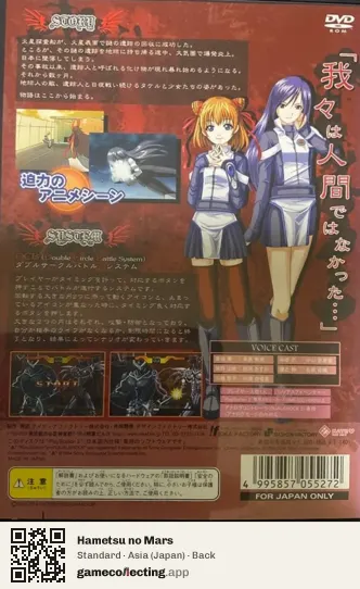 Hametsu no Mars PlayStation 2, Asia box back