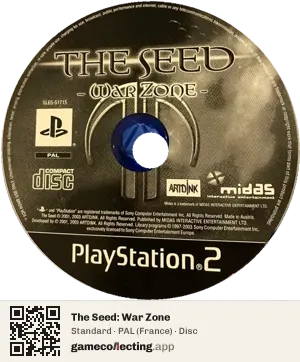 The Seed: War Zone PlayStation 2, PAL disc