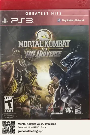 Mortal Kombat vs. DC Universe PlayStation 3, NTSC box front
