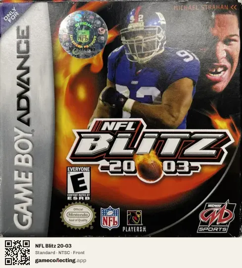 NFL Blitz 20-03 Game Boy Advance, NTSC box front