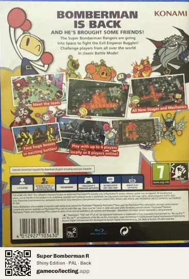 Super Bomberman R PlayStation 4, PAL box back