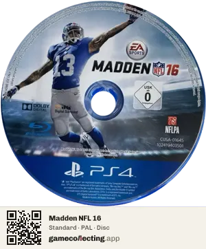 Madden NFL 16 PlayStation 4, PAL disc