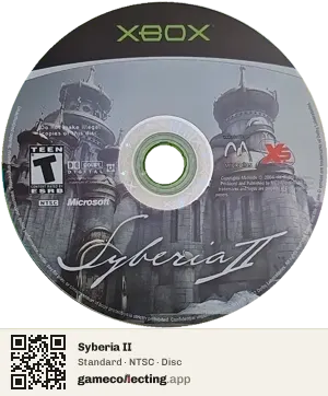 Syberia II Xbox, NTSC disc