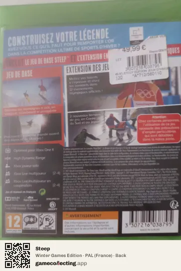 Steep Xbox One, France box back