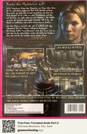 True Fear: Forsaken Souls Part 2 Computer, PAL box back
