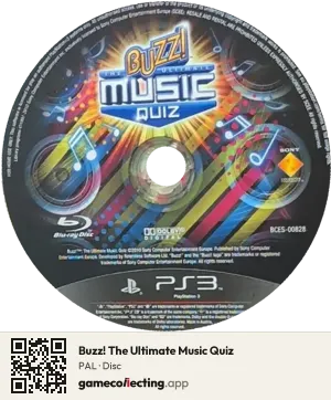 Buzz! The Ultimate Music Quiz PlayStation 3, PAL disc