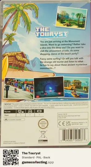 The Touryst Nintendo Switch, PAL box back