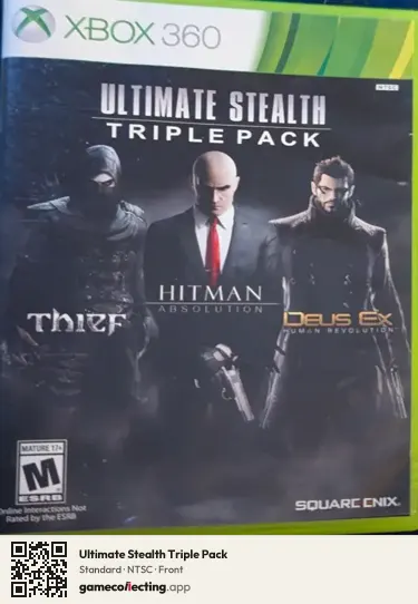 Ultimate Stealth Triple Pack Xbox 360, NTSC box front