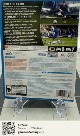 FIFA 13 Nintendo Wii U, NTSC box back