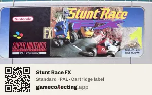 Stunt Race FX Super Nintendo Entertainment System, PAL cartridge label