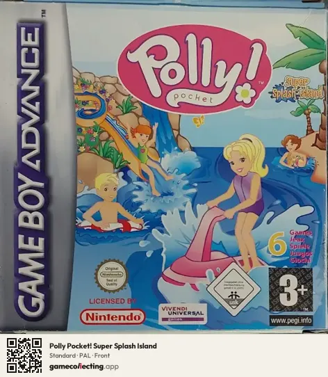 Polly Pocket! Super Splash Island Game Boy Advance, PAL box front