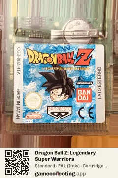 Dragon Ball Z: Legendary Super Warriors Game Boy Color, PAL cartridge label