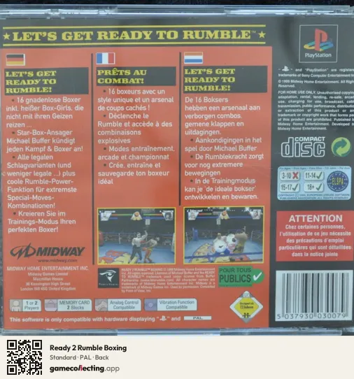 Ready 2 Rumble Boxing PlayStation, PAL box back