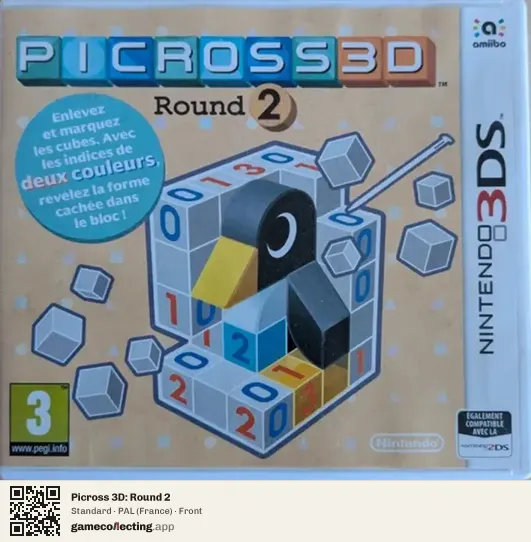 Picross 3D: Round 2 Nintendo 3DS, France box front