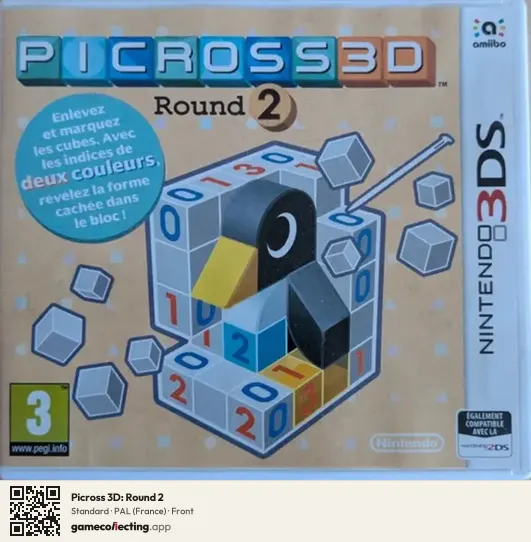 Picross 3D: Round 2 Nintendo 3DS, France box front
