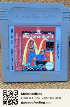 McDonaldland Game Boy, PAL cartridge label