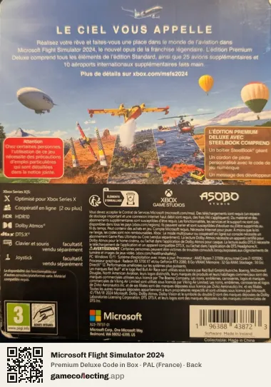 Microsoft Flight Simulator 2024 Xbox Series X, France box back