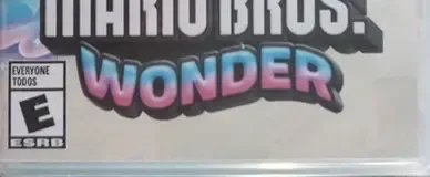 Super Mario Bros. Wonder, the ESRB box on its front