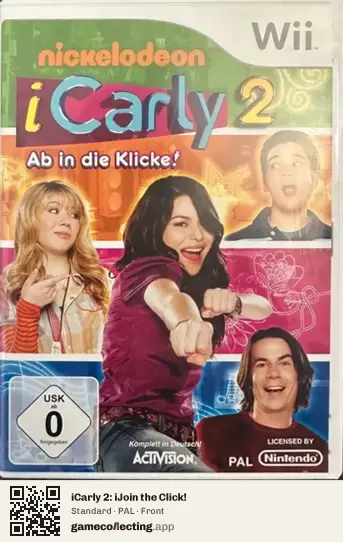 iCarly 2: iJoin the Click! Nintendo Wii, PAL box front