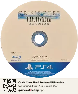 Crisis Core: Final Fantasy VII Reunion PlayStation 4, Asia disc