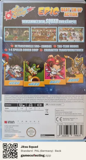Jitsu Squad Nintendo Switch, Germany box back