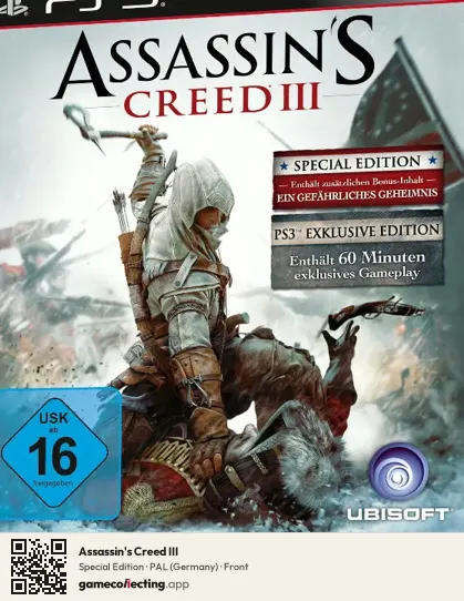Assassin's Creed III PlayStation 3, Germany box front