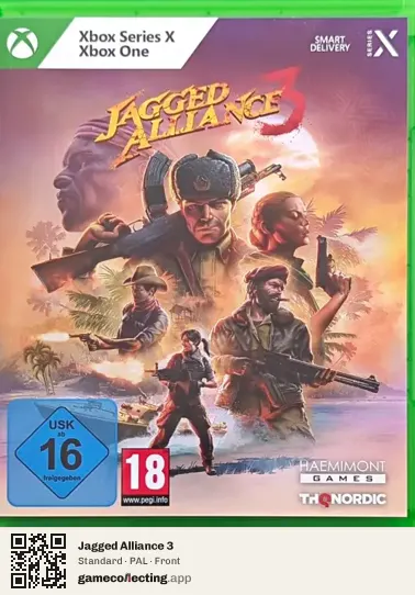Jagged Alliance 3 Xbox Series X, PAL box front