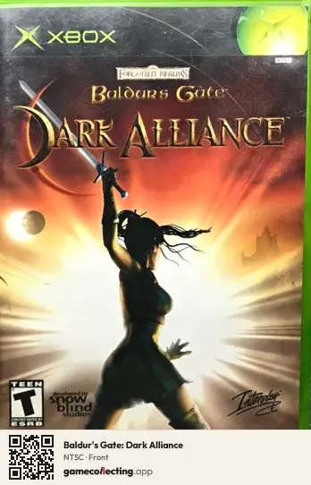 Baldur's Gate: Dark Alliance Xbox, NTSC box front