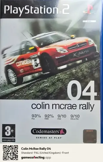 Colin McRae Rally 04 PlayStation 2, United Kingdom box front