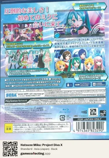 Hatsune Miku: Project Diva X PlayStation 4, Japan box back