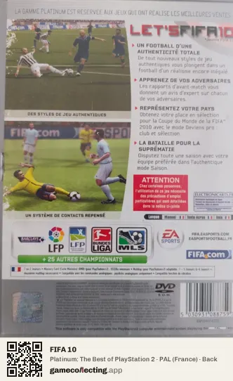 FIFA 10 PlayStation 2, France box back