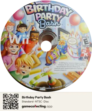Birthday Party Bash Nintendo Wii, NTSC disc
