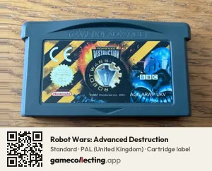 Robot Wars: Advanced Destruction Game Boy Advance, PAL cartridge label