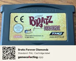 Bratz: Forever Diamondz Game Boy Advance, PAL cartridge label