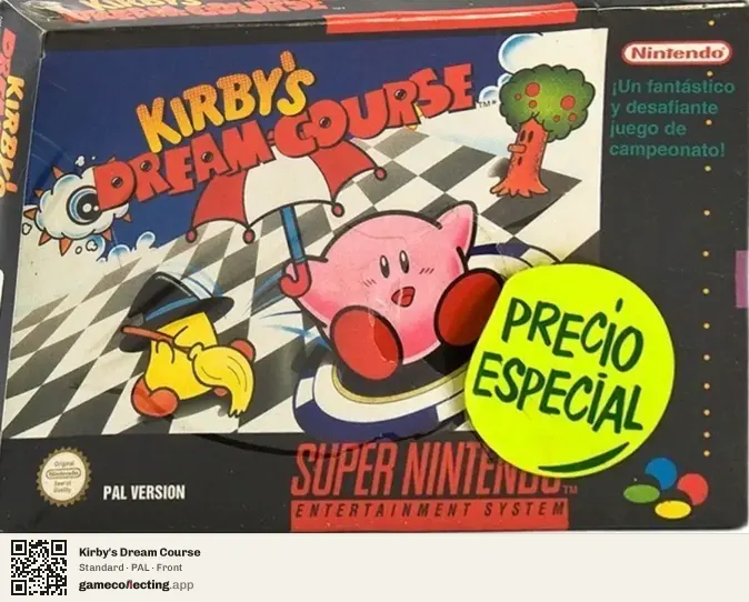 Kirby's Dream Course Super Nintendo Entertainment System, PAL box front