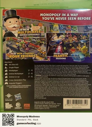 Monopoly Madness Xbox One, PAL box back