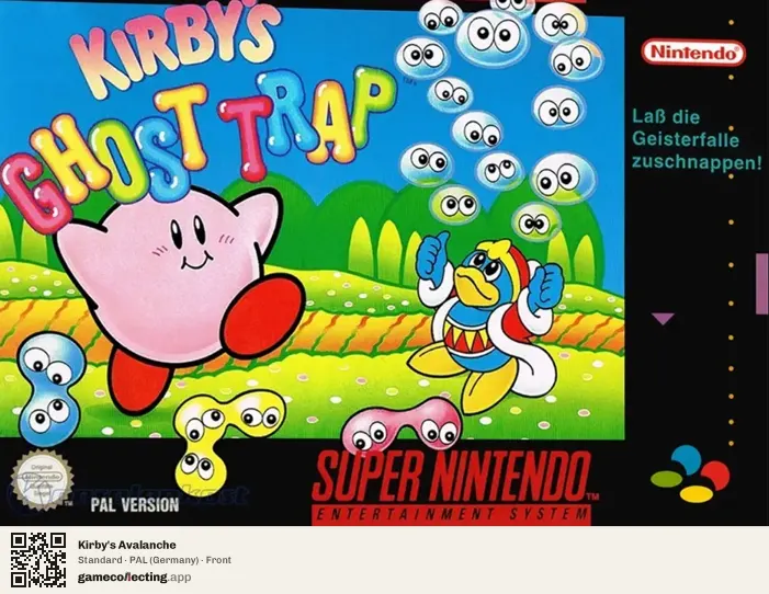 Kirby's Avalanche Super Nintendo Entertainment System, Germany box front