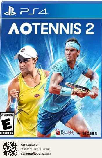 AO Tennis 2 PlayStation 4, NTSC box front