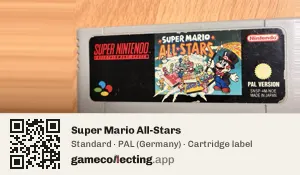 Super Mario All-Stars Super Nintendo Entertainment System, PAL cartridge label