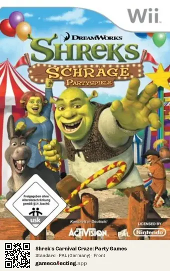 Shrek's Carnival Craze: Party Games Nintendo Wii, Germany box front