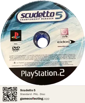 Scudetto 5 PlayStation 2, PAL disc