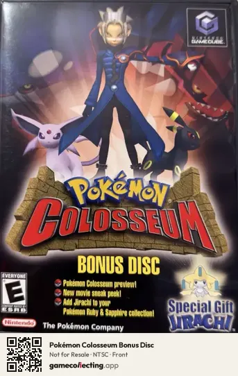 Pokémon Colosseum Bonus Disc Nintendo GameCube, NTSC box front