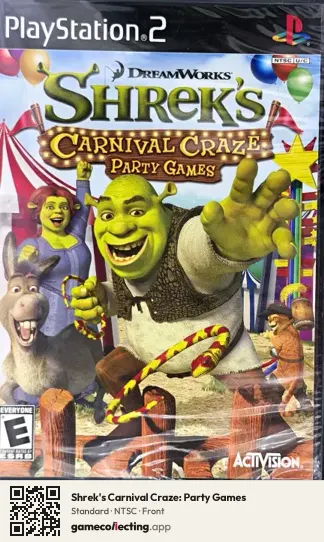 Shrek's Carnival Craze: Party Games PlayStation 2, NTSC box front