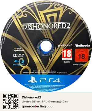 Dishonored 2 PlayStation 4, PAL disc