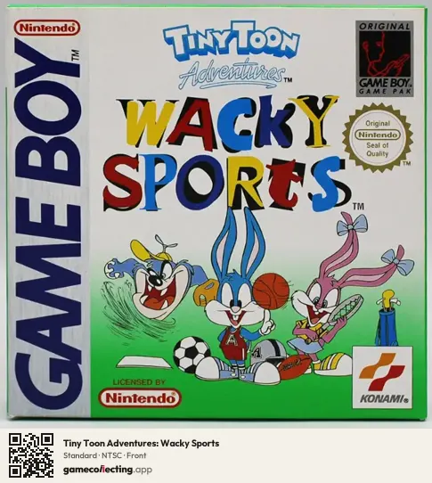 Tiny Toon Adventures: Wacky Sports Game Boy, NTSC box front