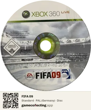 FIFA 09 Xbox 360, PAL disc