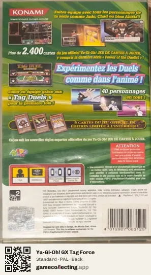 Yu-Gi-Oh! GX Tag Force PlayStation Portable, PAL box back