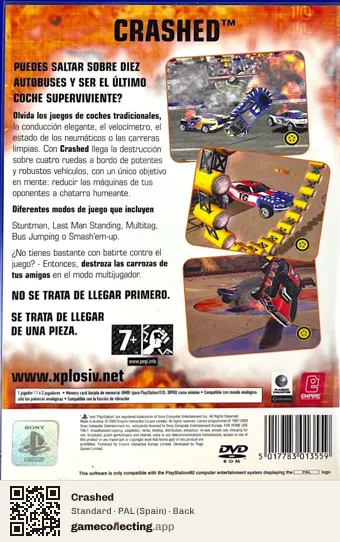Crashed PlayStation 2, Spain box back