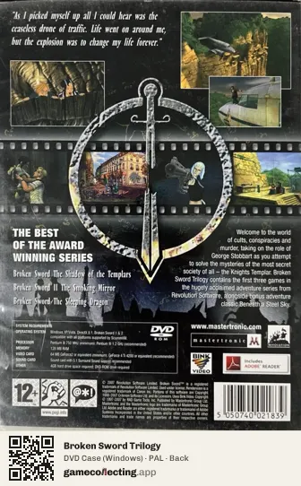 Broken Sword Trilogy Computer, PAL box back